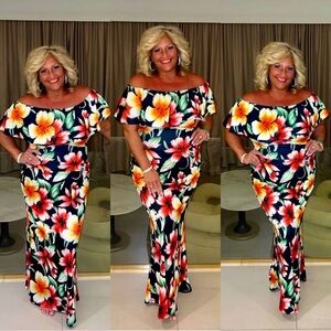 Floral Off-Shoulder Maxi Dress